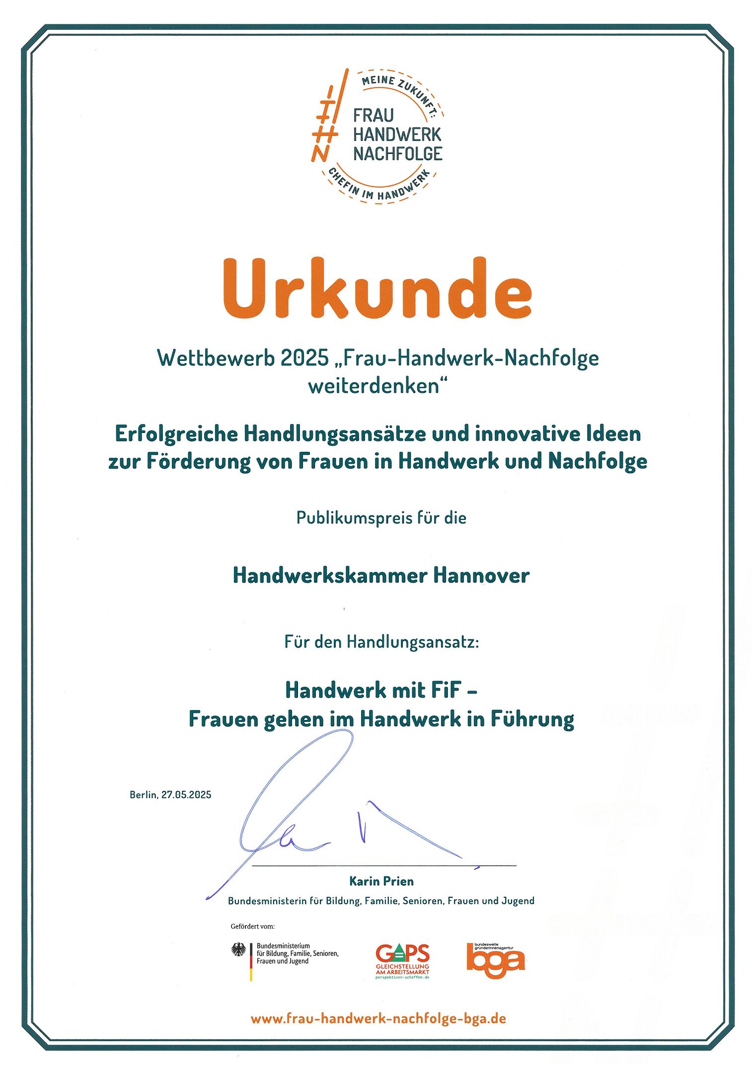 Frauen im Handwerk, Karriere, Förderung, Handwerk mit FiF, Fachkräfte, Gründerinnen, Unternehmerinnen