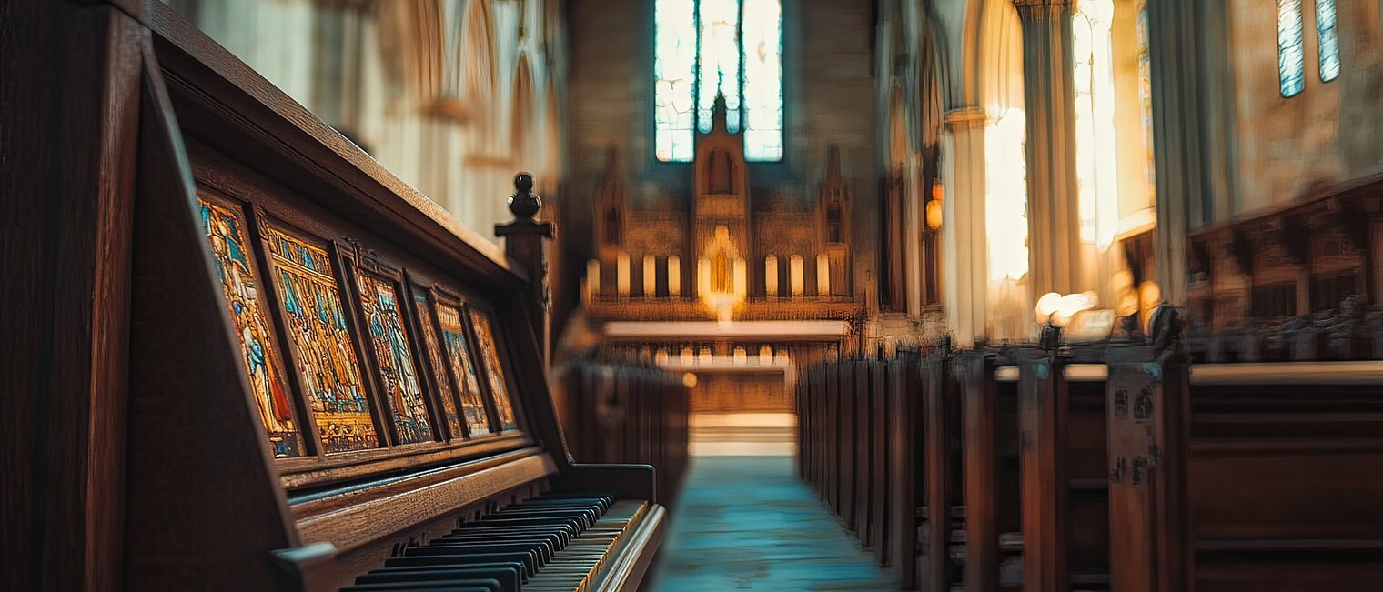 Man sieht durch den Chor einer KIrche auf den Altar.