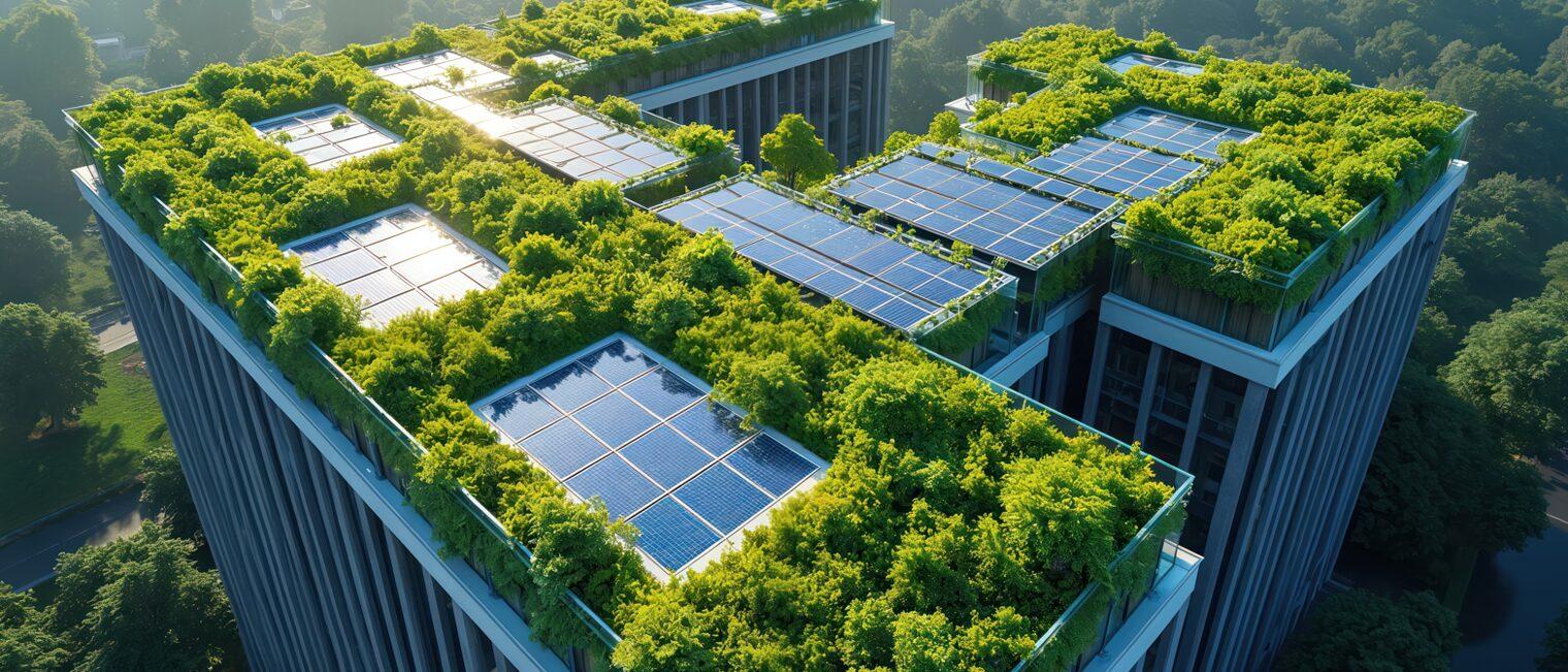 Ein Gründach mit Photovoltaikanlage 